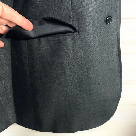 Brooks Brothers Women’s Irish Linen Black Charcoal Oversized Blazer  US 2-4 - Picture 6 of 15